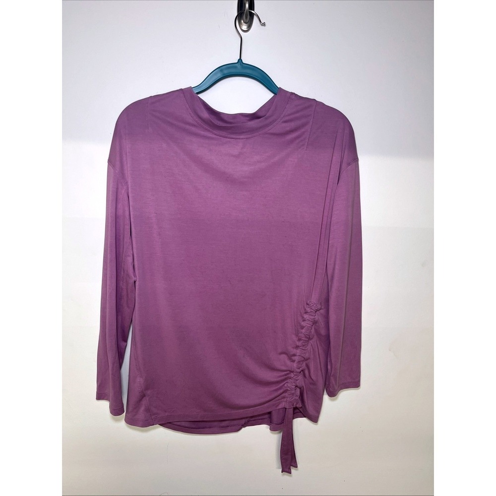 Lululemon Size 6 Lavender Side Ruched Long Sleeve Top Drawstring Hem